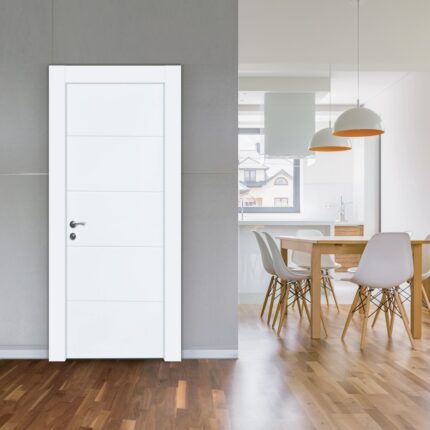 דלת פסים 500 PVC לבן