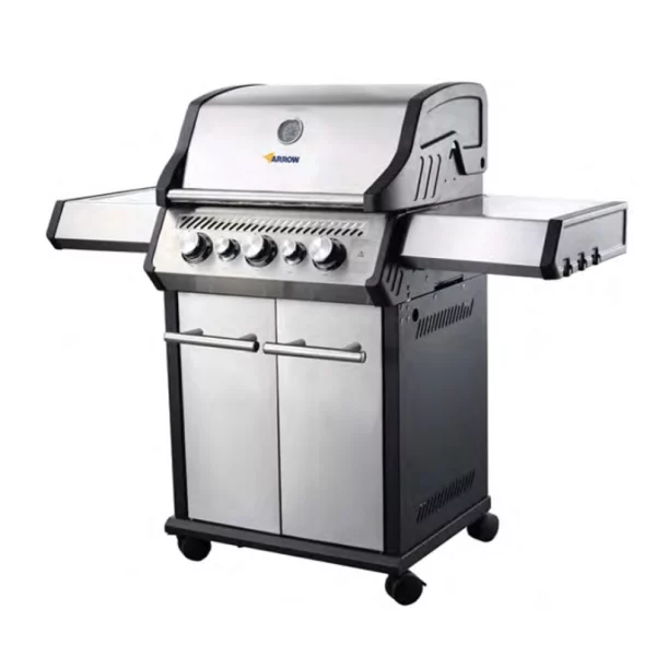 גריל גז 3 מבערים + כירת צד + מבער אחורי נירוסטה ואלומיניום ARROW (1)