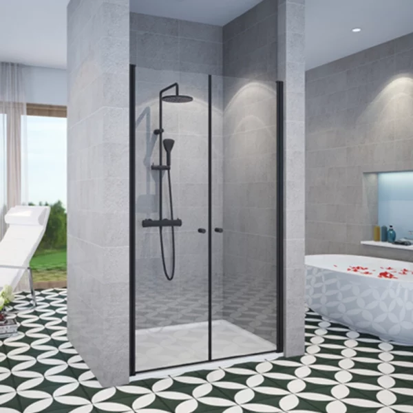 מקלחון חזית כנפיים 2 דלתות שחור (1)