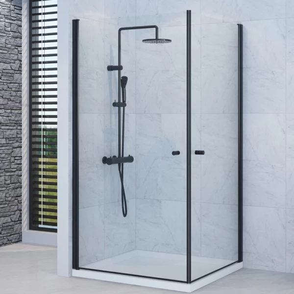 מקלחון פינתי כנפיים שחור